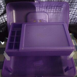 Original Vintage caboodle case (sparkly purple with flower closure)